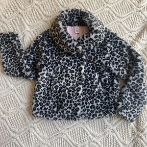 Gymboree Black & White Cheetah Jacket coat winter sz Large 10 12